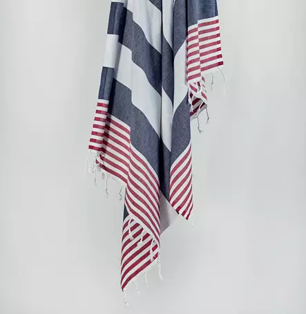 Fouta Mijölnir Röd Blå Vit 100% Bomull Hög Vattenabsorption 100x180 cm - Handdukar - 8683342756730 - 2