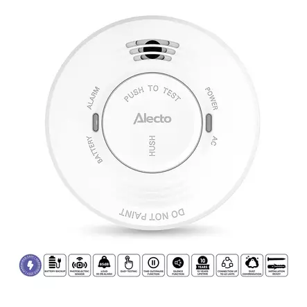230V Rökdetektor med 5 års batteribackup Vit - Brandvarnare och kolmonoxidvarnare - 8711902087700 - 1