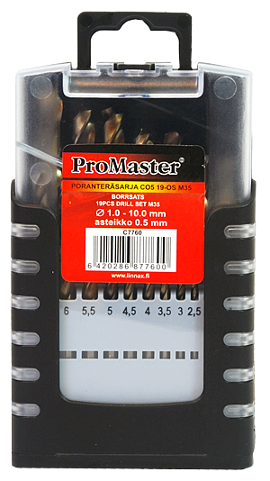 Metallborrsats 19-delar - Stålset - 6420286877600 - 2