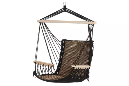 Riippuistuin musta k=C3=A4sinojilla 4Living - Trädgårdsgungor och hängstolar - 6410416253770 - 2