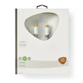 Satellite & Antenn kabel | F Hane | F Hane | Guldplaterad | 75 Ohm | Enskaligt skydd | 10.0 m | Rund | PVC | Vit | Kartong med fönster - Antennkablar - 5412810326310 - 2