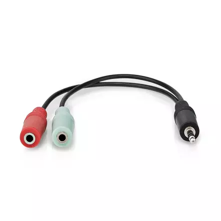 Stereoljudkabel | 3.5 mm Hane | 2x 3.5 mm, Hona | Nickelplaterad | 0.20 m | Rund | Antracit | Låda - Ljudkablar - 5412810335800 - 10