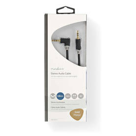 Stereoljudkabel | 3.5 mm Hane | 3.5 mm Hane | Guldplaterad | 1.00 m | Rund | Antracit | Låda - Ljudkablar - 5412810264940 - 2