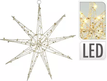 Stjärna 40led 50cm guldig - Ljussmycken och ljusfigurer - 8720573249430 - 2
