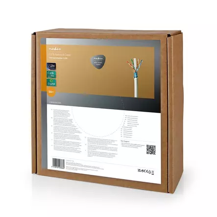 CAT6 nätverkskabel rulle | Solid | F/UTP | Bar koppar | 50.0 m | Inomhus | Rund | LSZH | Grå | Dragkorg - Dator och nätverk - 5412810403660 - 67