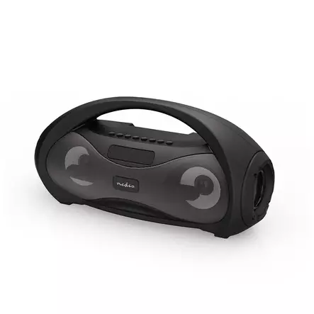 Bluetooth® Party Boombox | 420 min | 2.0 | 24 W | Uppspelning av media: AUX / Micro SD / USB | Handtag | Festljus | Svart - Bluetooth-högtalare - 5412810472420 - 1