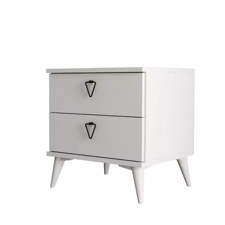 Sängbord Hanah Home Versa Ce 3634 Vit Spånskiva 52x55,1x45 cm - Nattduksbord - 8683342214810 - 1