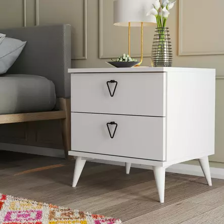 Sängbord Hanah Home Versa Ce 3634 Vit Spånskiva 52x55,1x45 cm - Nattduksbord - 8683342214810 - 2