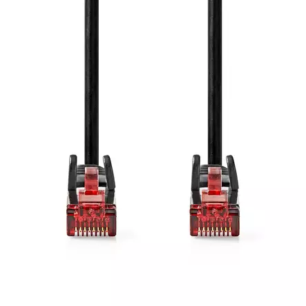 CAT6 Nätverkskabel | RJ45 hane | RJ45 hane | U/UTP | 0.50 m | Rund | PVC | Svart | Label - Dator och nätverk - 5412810422760 - 10