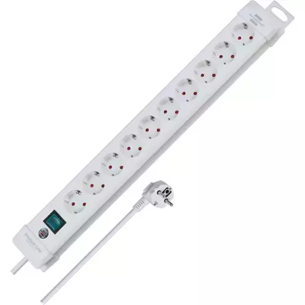 Grendosa Premium-Line 10-Way 3.00 m Vit - Jordad Kontakt TYPE F - Förlängningskablar - BN-1952200100 - 1