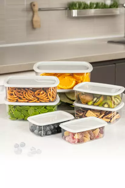 Förvaringslåda Set Hermia Grå Plast 8 Delar - Matlådor och matförvaringsbehållare - 8684283210640 - 2