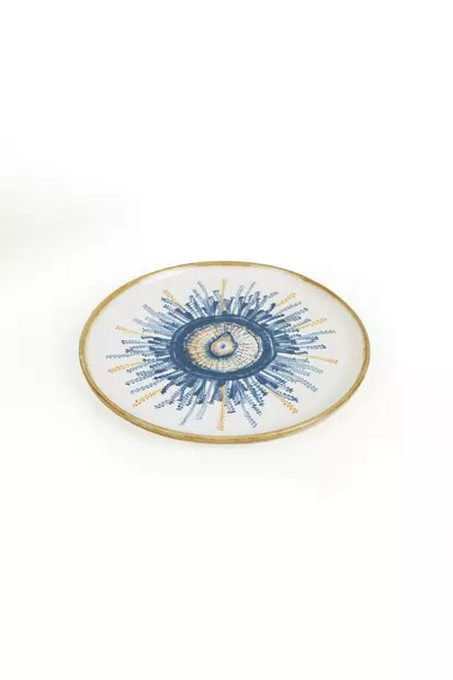 Assietter Set Hermia Vit Blå Orange Keramik 6 Delar - Tallrikar - 8684283355860 - 1