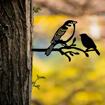 Metalldekoration Aberto Design Bird On The Branch Svart Metall 40x20 cm - Trädgårdsdekorationer - 8684282826880 - 2