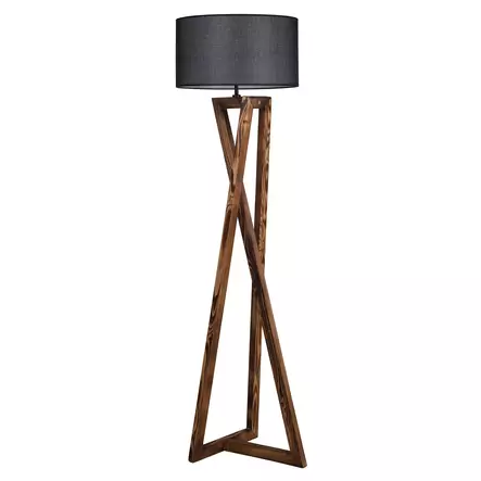 Golvlampa Opviq Maçka Svart Brun Trä 150 x 46 cm - Golv- och bordslampor - 8681875644500 - 1