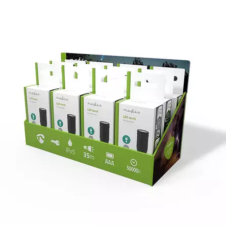 LED ficklampa | Batteridriven | 1.5 V DC | 3 W | 1x AAA/LR03 | Angivet ljusflöde: 100 lm | Belysningsräckvidd: 35 m | Strålvinkel: 10 ° - Ficklampor - 5412810442850 - 1