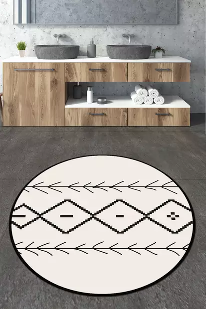 Badrumsmatta Mijölnir Flerfärgad 100% Polyester Antibakteriell Halkfri Maskintvättbar 100 cm - Badrumsmattor och våtrumsmattor - 8683342204880 - 1