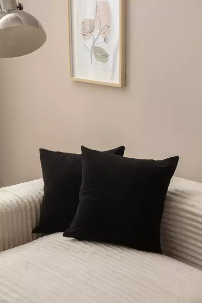 Kuddfodral Set Aberto Design Aberto Black Polyester 43x43 cm - Prydnadskuddar - 8684283133420 - 2