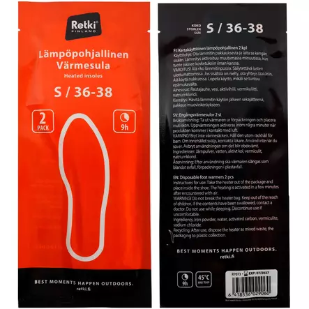 Retki lämpöpohjallinen kertakäyttö 2kpl  - Campingutrustning - 6418536029060 - 2