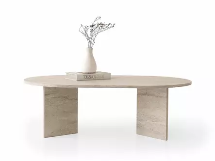 Soffbord Hanah Home Oscar Travertin Spånskiva 128x42x80 cm - Soffbord - 8684283747290 - 1