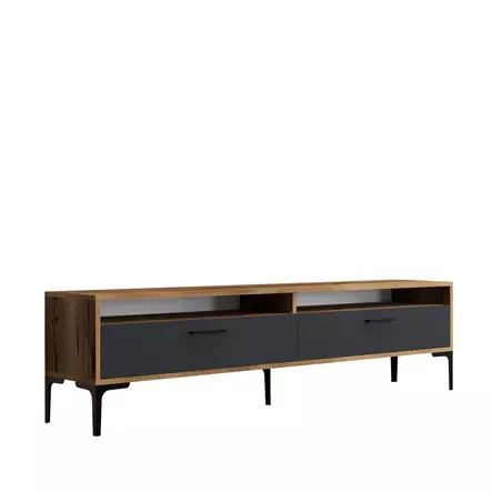 TV-bänk Hanah Home Istanbul 2 Valnöt Antracit Spånskiva 180x35x47 cm - TV-bänkar - 8684282191100 - 1