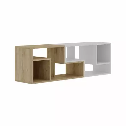 TV-bänk Hanah Home Glis Safir Ek Vit Spånskiva 145x44,8x35 cm - TV-bänkar - 8684283503100 - 1