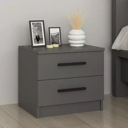 Sängbord Hanah Home Kale Antracit Spånskiva 50x40x47 cm - Nattduksbord - 8683742567370 - 2