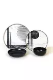 Matsservis Hermia Svart Vit Keramik 24 Delar - Serveringsfat - 8684282992080 - 8