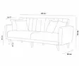 3-sits bäddsoffa Atelier del Sofa Aqua Cream Linne 205x85x85 cm - Bäddsoffor - 8681875323740 - 8