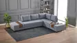 Hörnbäddsoffa Atelier del Sofa Fly Grå Polyester 210x280x70 cm - Soffor - 8681875112450 - 2