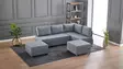 Hörnbäddsoffa Atelier del Sofa Fly Grå Polyester 210x280x70 cm - Soffor - 8681875112450 - 3