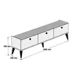 TV-bänk Hanah Home Lidya Valnöt Marmormönster Spånskiva 180x49x35 cm - TV-bänkar - 8681875807660 - 3