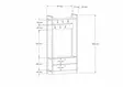 Hallmöbel Hanah Home Manolya Safir Svart Spånskiva Metall 90x180x33 cm - Hallskåp - 8683342851770 - 5