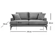 2-sits soffa Atelier del Sofa Papira Grå Polyester 175x90x88 cm - Soffor - 8681875774450 - 4