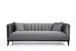 3-sits soffa Atelier del Sofa Trendy Mörkgrå Polyester 225x89x79 cm - Soffor - 8681875825640 - 3