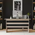 Skrivbord Hanah Home Vo1-Ob Ek Svart Spånskiva 140x73,8x60 cm - Skrivbord - 8683342404860 - 2