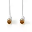 F Quick - F Quick-kabel | F Hane Quick | F Hane Quick | Guldplaterad | 90 dB | 75 Ohm | Dubbelskärmad | 5.00 m | Rund | PVC | Vit | Kartong med fönster - Antennkablar - 5412810326440 - 10