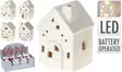 Keraaminen talo led 8 cm=20 - Juldekorationer och textilier - 8719202748710 - 1