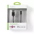 Lightning Kabel | USB 2.0 | Apple Lightning, 8-stifts | USB-A Hane | 480 Mbps | Nickelplaterad | 1.00 m | Rund | PVC | Svart | Låda - Blixtkablar - 5412810303830 - 66