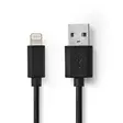 Lightning Kabel | USB 2.0 | Apple Lightning, 8-stifts | USB-A Hane | 480 Mbps | Nickelplaterad | 1.00 m | Rund | PVC | Svart | Låda - Blixtkablar - 5412810303830 - 30