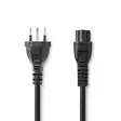Strömkabel | CH typ 12 | IEC-320-C5 | Rak | Rak | Nickelplaterad | 2.00 m | Rund | PVC | Svart | Label - Strömkablar och kontakter - 5412810425310 - 1