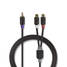 Subwoofer Kabel | RCA Hane | 2x RCA Hona | Guldplaterad | 0.20 m | Rund | 4.0 mm | Antracit | Låda - Ljudkablar - 5412810265190 - 3