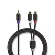 Subwoofer Kabel | RCA Hane | 2x RCA Hona | Guldplaterad | 0.20 m | Rund | 4.0 mm | Antracit | Låda - Ljudkablar - 5412810265190 - 1