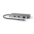 USB Multi-Port Adapter | 7-in-1 | USB 3.2 Gen 1 | USB-C Hane | Micro SD / RJ45 Hona / SD / USB-C Hona / 2x HDMI / 2x USB-A Hona | 5 Gbps | 0.20 m | Rund | Guldplaterad | PVC | Antracit | Låda - Dator och nätverk - 5412810414260 - 40