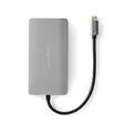 USB Multi-Port Adapter | 7-in-1 | USB 3.2 Gen 1 | USB-C Hane | Micro SD / RJ45 Hona / SD / USB-C Hona / 2x HDMI / 2x USB-A Hona | 5 Gbps | 0.20 m | Rund | Guldplaterad | PVC | Antracit | Låda - Dator och nätverk - 5412810414260 - 30