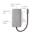 USB Multi-Port Adapter | 7-in-1 | USB 3.2 Gen 1 | USB-C Hane | Micro SD / RJ45 Hona / SD / USB-C Hona / 2x HDMI / 2x USB-A Hona | 5 Gbps | 0.20 m | Rund | Guldplaterad | PVC | Antracit | Låda - Dator och nätverk - 5412810414260 - 50