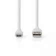 USB-kabel | USB 2.0 | USB-A Hane | USB-C Hane | 15 W | 480 Mbps | Nickelplaterad | 1.50 m | Rund | Silikon | Vit | Låda - Dator och nätverk - 5412810417940 - 10