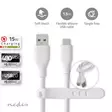 USB-kabel | USB 2.0 | USB-A Hane | USB-C Hane | 15 W | 480 Mbps | Nickelplaterad | 1.50 m | Rund | Silikon | Vit | Låda - Dator och nätverk - 5412810417940 - 1