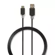 USB-kabel | USB 2.0 | USB-A Hane | USB-C Hane | 60 W | 480 Mbps | Guldplaterad | 1.00 m | Rund | PVC | Antracit | Kartong med fönster - Dator och nätverk - 5412810263530 - 1