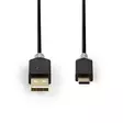 USB-kabel | USB 2.0 | USB-A Hane | USB-C Hane | 60 W | 480 Mbps | Guldplaterad | 1.00 m | Rund | PVC | Antracit | Kartong med fönster - Dator och nätverk - 5412810263530 - 10