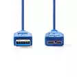 USB-kabel | USB 3.2 Gen 1 | USB-A Hane | USB Micro-B Hane | 5 Gbps | Nickelplaterad | 5.00 m | Rund | PVC | Blå | Kuvert - Dator och nätverk - 5412810275250 - 10